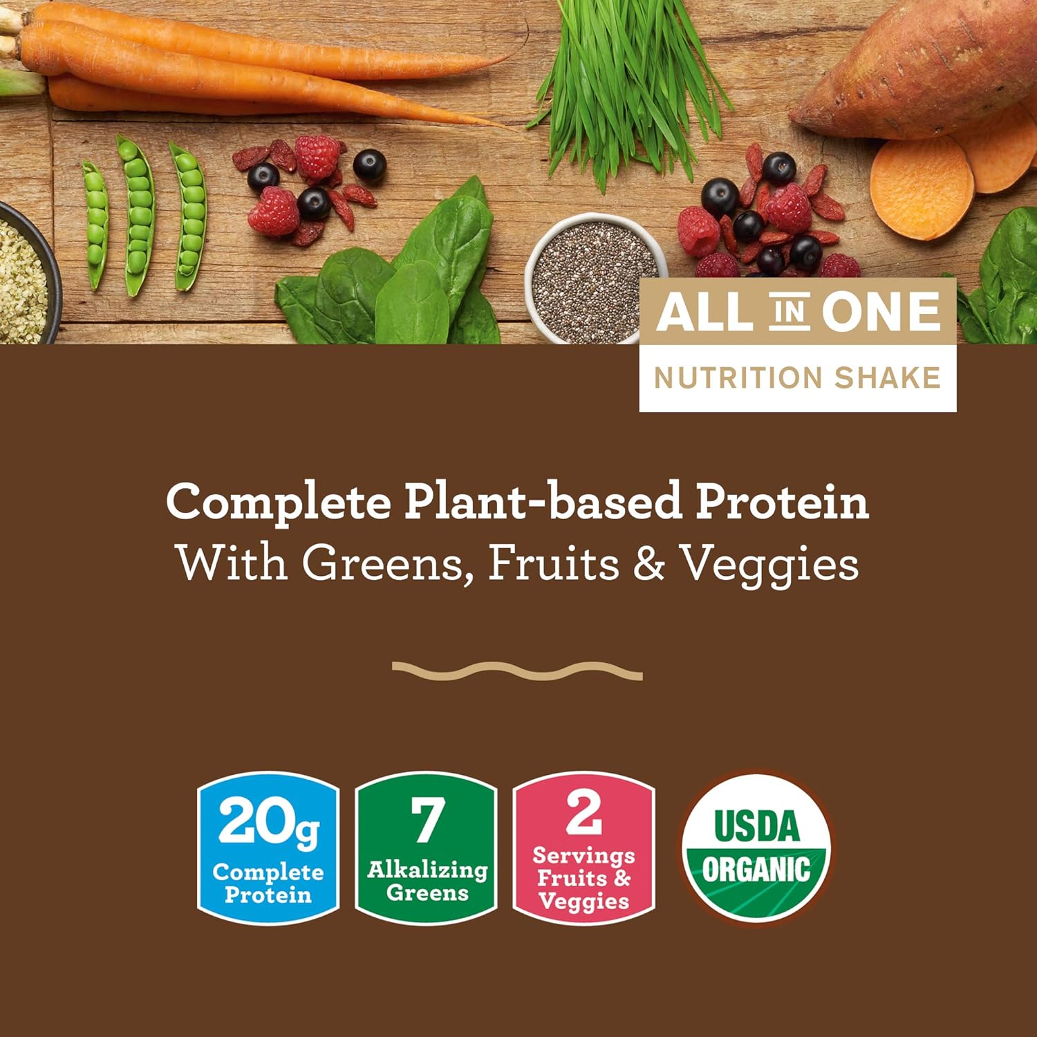 Amazing Grass Protein Superfood: Vegan Protein Powder, All-in-One Nutrition Shake, Rich Chocolate, 18 Servings : Grocery & Gourmet Food