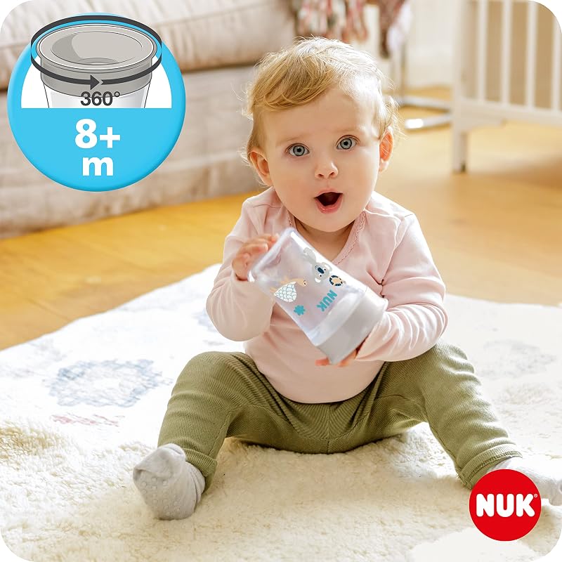 3-in-1 Trinklernset mit Trainer Cup Schnabeltasse (6+ Monate), Magic Cup 360° Trinklernbecher (8+ M) & Action Cup Trinkflasche Kinder (12+ M) | 230 ml | gelbe Katze