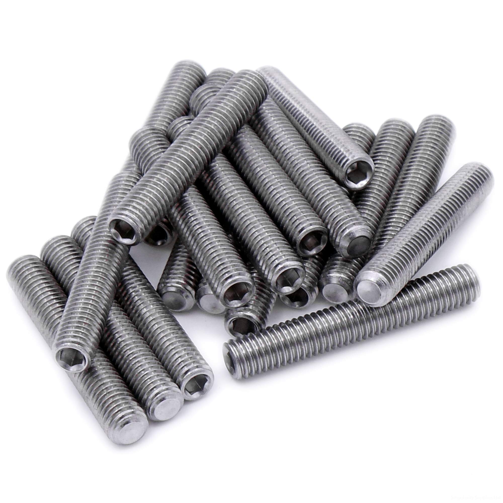 M5 (5mm x 6mm) Hex Socket Grub Screw (Cup Point) - Stainless Steel (A2) (Pack of 20)