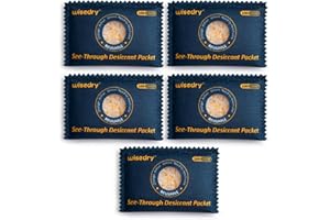 wisedry 100g [5 Packs] See-Through Desiccant Packs for Storage, Reusable Color Indicating Silica Gel Desiccant Packets, Moisture Absorbers for Gun Safe, 3D Filaments, Toolboxes, Safe, Electronics