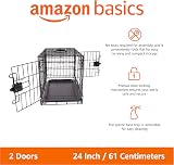 Amazon Basics Small Metal Dog Crate with Double Doors 61 cm L x 46 cm W x 51 cm view 2