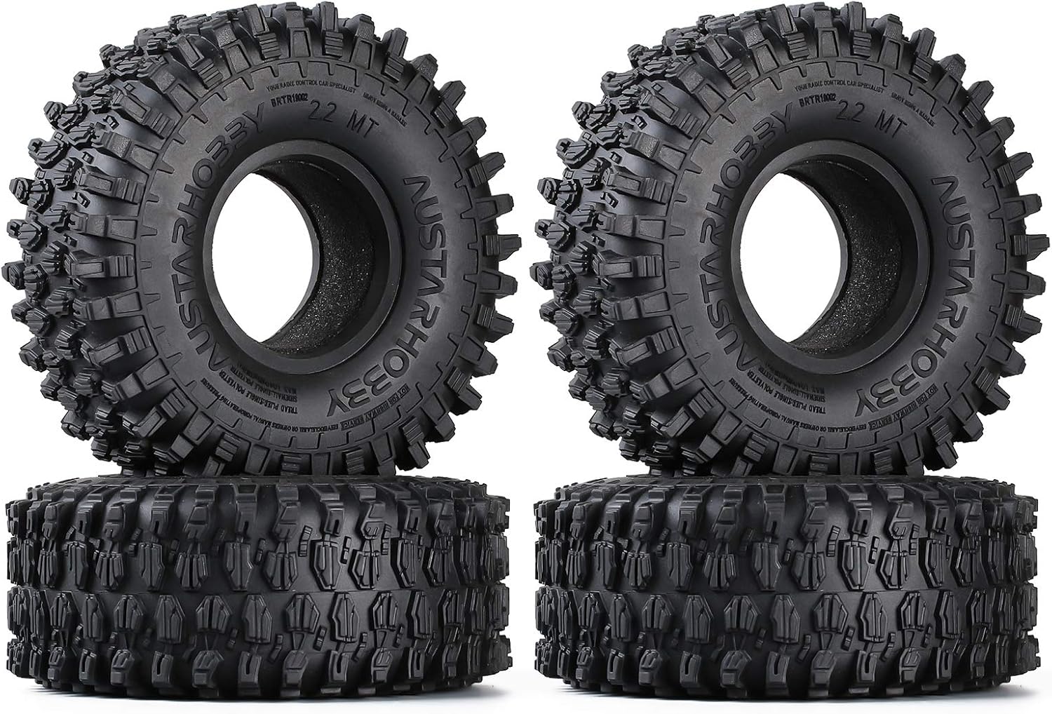 INJORA 2.2inch Crawler Tires 4Pcs RC Rubber Tyre Set Wheel