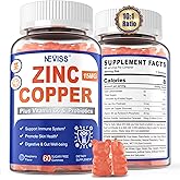 Zinc Gummies with Copper + Probiotics, Vitamin B6 for Max Absorption, Zinc Supplements for Men and Women, Two Essential Minerals Balance Formula for Immunity and Gut Health, Vegan, Non-GMO, 120 Cts