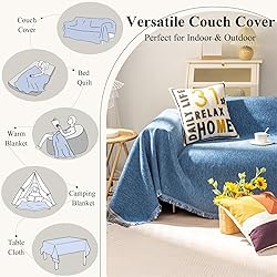 VClife Simple Dark Blue Couch Cover Multi-use Thick