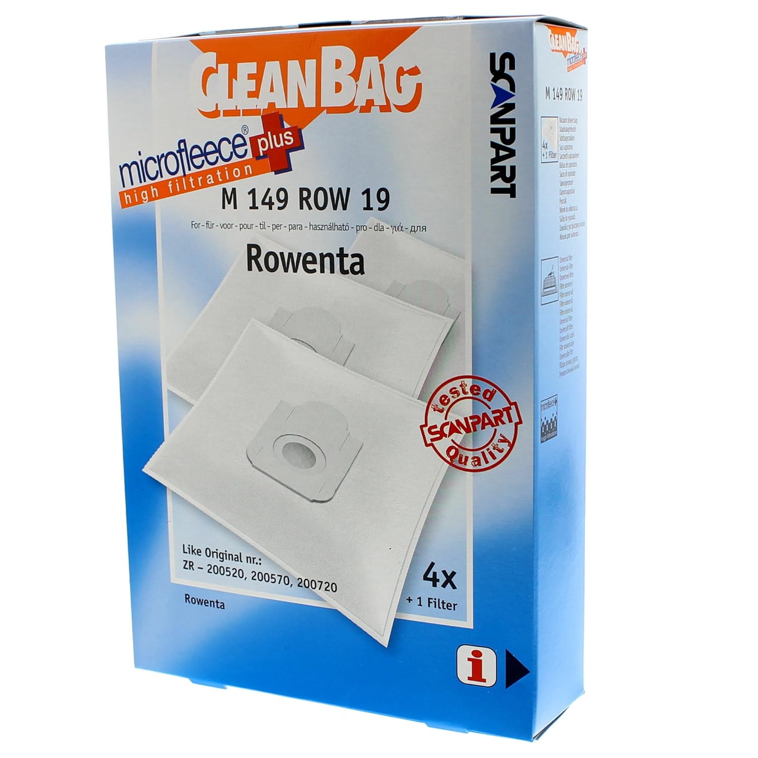 CleanBag M 149 Row 19 Universal Dust Bag Vacuum Cleaner Accessory