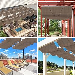 SunnyRoyal Brown 3'x19' Retractable Pergola Shade