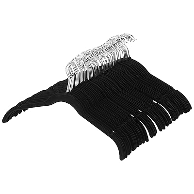 AmazonBasics Velvet Clothing Hangers - 50-Pack, Black