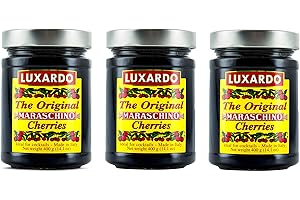 Luxardo Italian Maraschino Cherries In Syrup 400 Gram Jar (Pack of 3)