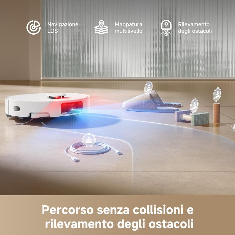 D20 Pro Plus Robot Aspirapolvere Lavapavimenti, DuoBrush per Peli