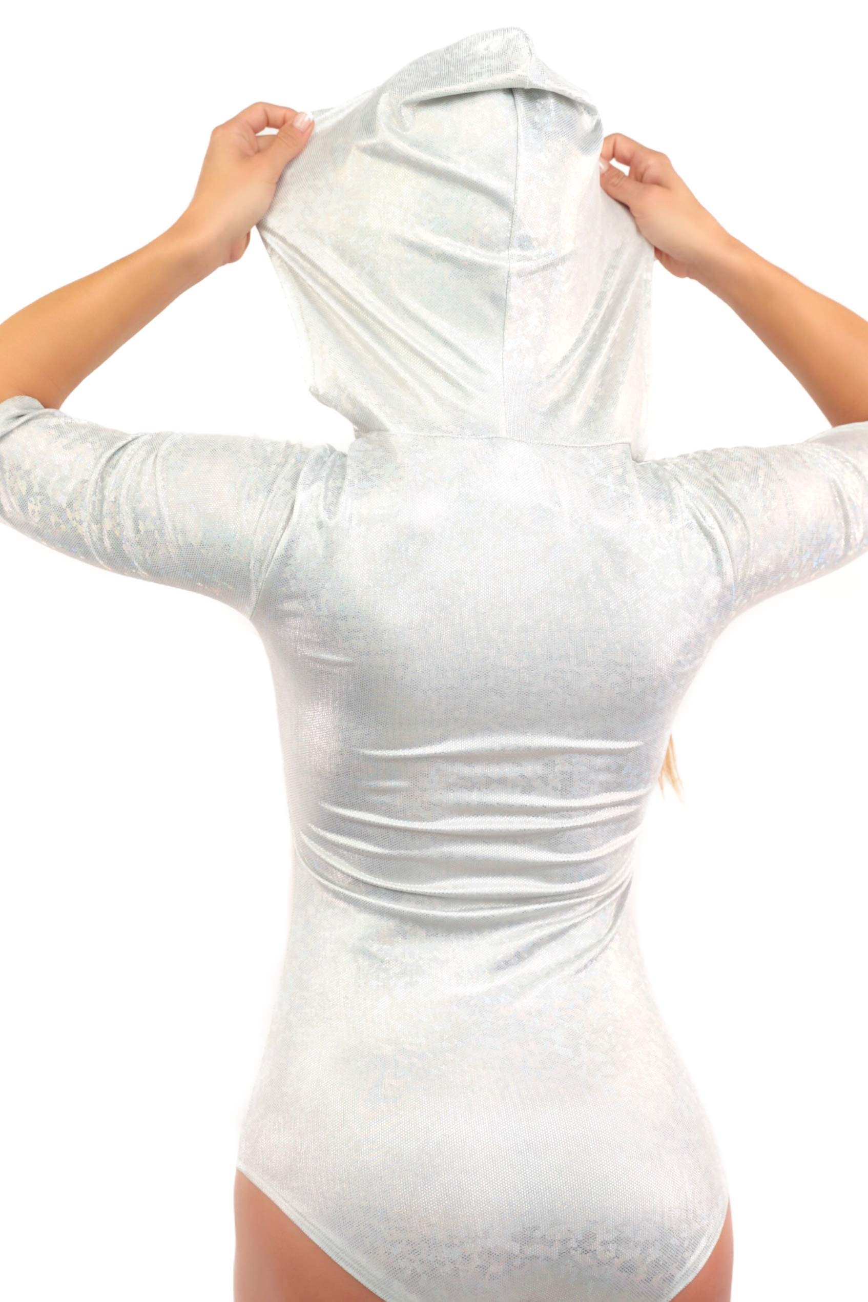 Rave Bodysuit Womens Hooded Romper EDM Festival Clothing Cos Play