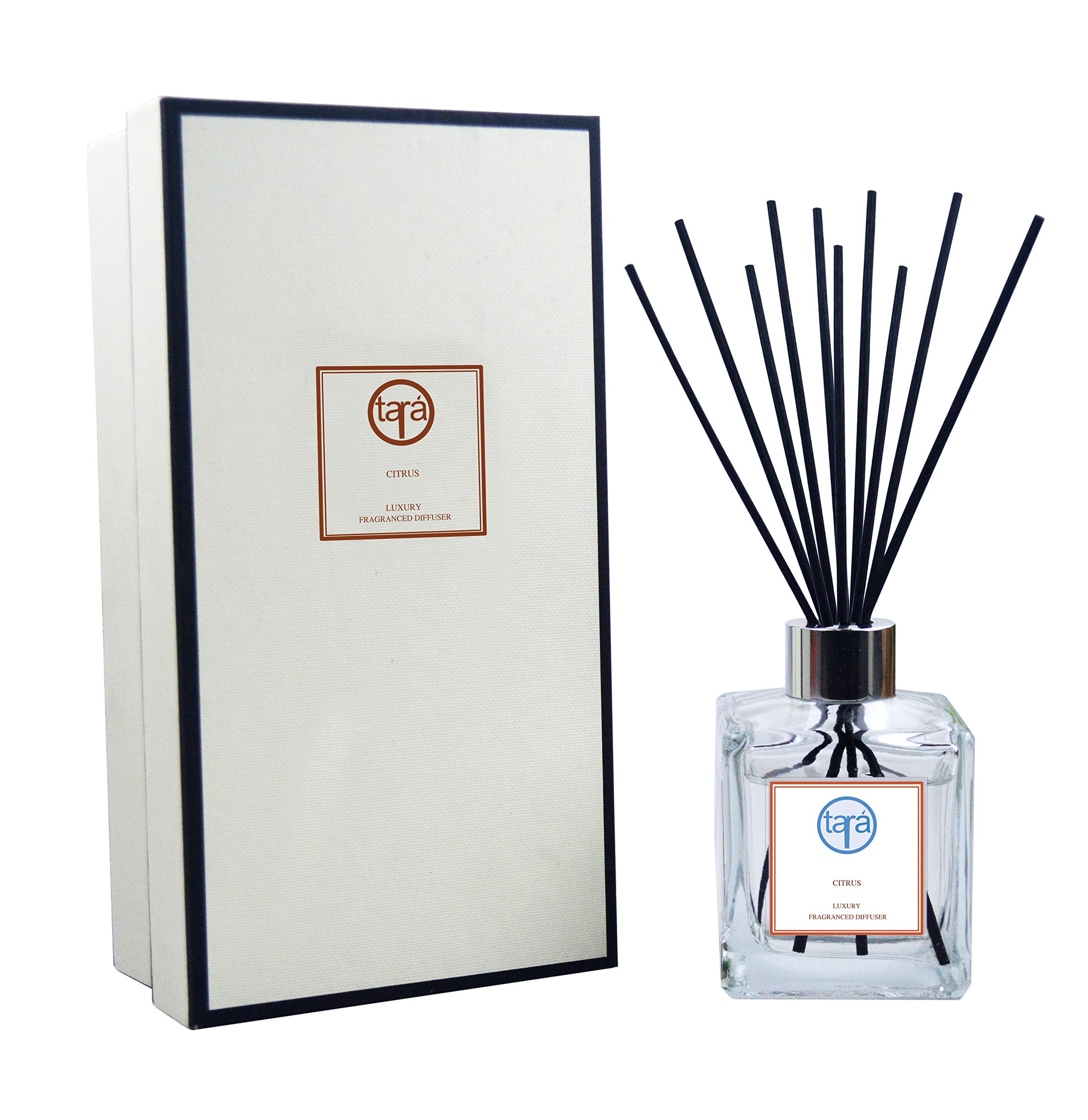 Tara Citrus Essential Oil Reed Diffuser 120ml, 10 Fibre Reeds, Home Fragrance, Gift Idea