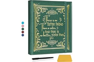 CWEGSJ Sisters Photo Album for 3x5 4x6 5x7 Pictures DIY Memory Leather Cover Album Bestie Gifts BFF Photo Album Book Soul Sisters Gifts (Album better friend-Dark Green)