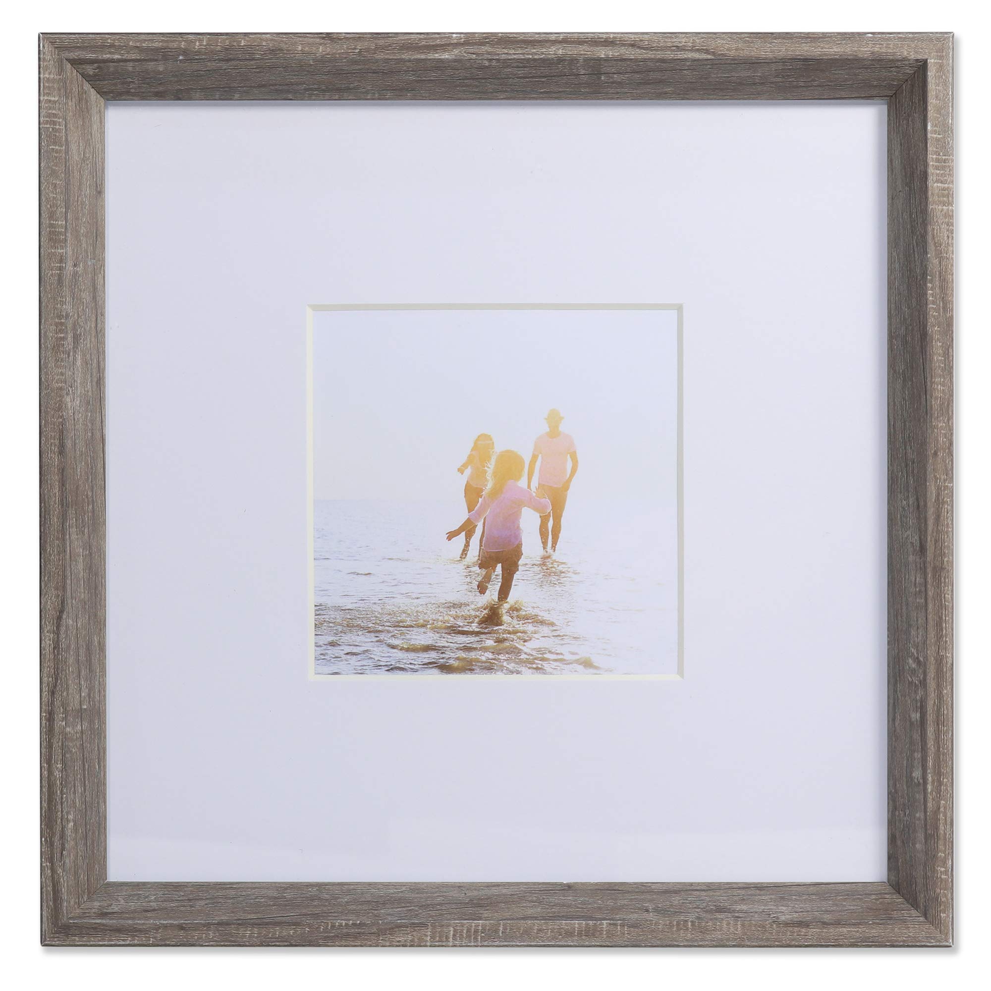 Lawrence Frames 5x5 Wide Border Matted Gallery Gray 10x10 Picture Frame