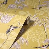 Arthouse Japanese Garden Ochre Wallpaper 53cm x 10.05m Roll view 7