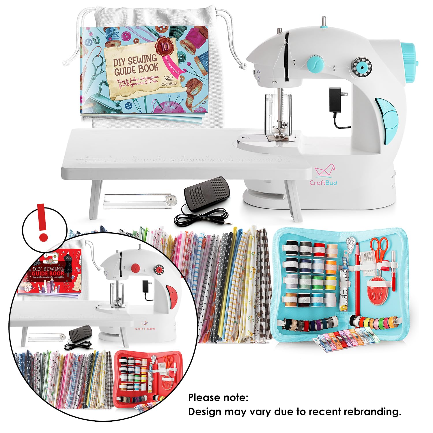 Mini Sewing Machine for Beginners, 122-Piece Portable Sewing Machine, Dual Speed Small Sewing Machine, Adults and Kids Sewing Machine, Travel Beginner Sewing Machines with Sewing Kit and Book, Blue