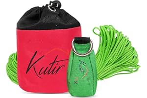 Kutir Throw Weight and Line Kit with Storage Bag 11 OZ 600D Pouch, 150 Foot Polyethylene Easter Rope for Arborists, Suitable for Tree Climbing, High Limb Throwing