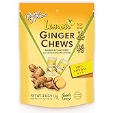 Prince Of Peace Ginger Chews With Lemon, 4 oz. &ndash; Candied Ginger &ndash; Lemon Candy &ndash; Lemon Ginger Chews &ndash; Natural Candy &ndash; Ginger Candy for Nausea