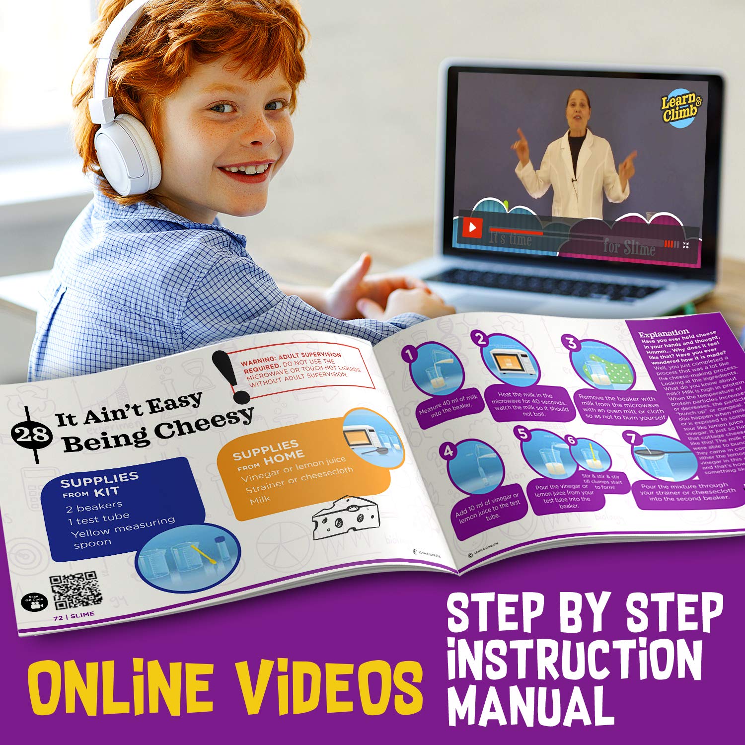 Chemistry Set for Kids 5+ Science Experiments. Make Your own Slime lab Kit. Great Gifts for Girls and Boys Ages 4 5 6 7 8 Years Old and up