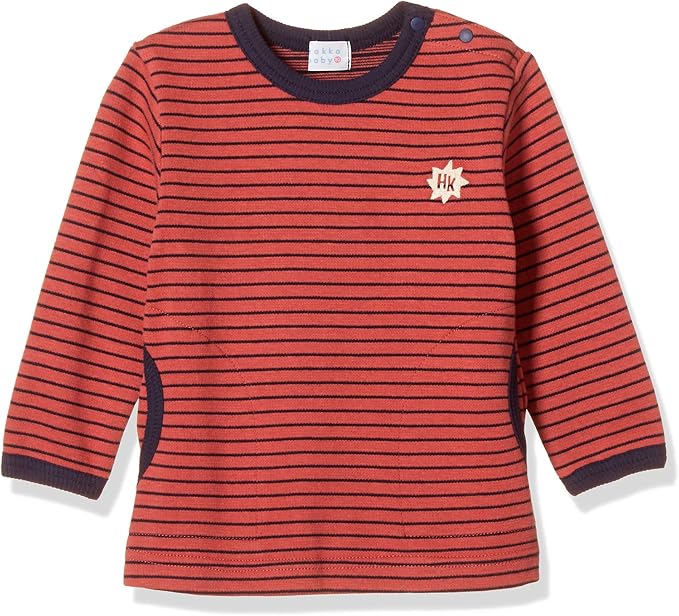 Amazon Co Jp ハッカベビー ボーイズ ストレッチボーダー長袖 Tシャツ ベビー 80 オレンジ 服 ファッション小物