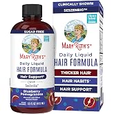 MARYRUTH'S Daily Liquid Hair Formula, Thicker, Stronger Hair in Women, 16oz | 500 mg SesZenBio&trade;, 2,500 mcg Biotin, Vitamin C, Thicker, Stronger Hair, Hair, Skin, &amp; Nail Health
