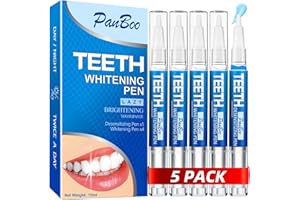 PANKOO Teeth Whitening Pen 4+1(5 Pack), 70+ Treatments, Use Twice a Day Up to 1-6 Shade Whiter in 1-2 Weeks, 4 Whitening Pens plus 1 Desensitizing Pen, Effective, Painless and Enamel Safe Teeth Whitening Gel