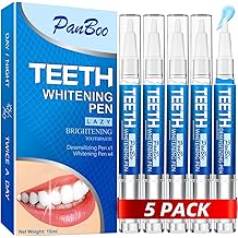 Teeth Whitening Pen 4+1(5 Pack), 70+ Treatments, Use Twice a Day Up to 1-6 Shade Whiter in 1-2 Weeks, 4 Whitening Pens plus 1