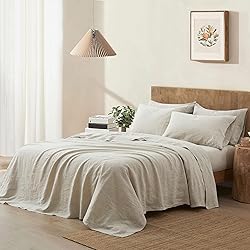 ATLINIA 100% Pure Flax Linen Bedding Set - Stone