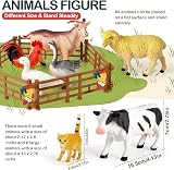 BUYGER Farm Animals Toy Set Truck House Fence for Toddlers 3-5 Years Old Kids view 3