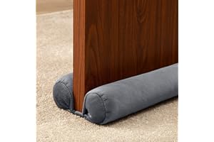 TORMAYS TumiMallody Door Draft Stopper Double Sided Weather Stripping Noise Draft Blocker Door Sweeps Washable Under Door Seal Strip Adjustable Velvet Draft Guard Multi Color Available (36 inch, Deep Grey)