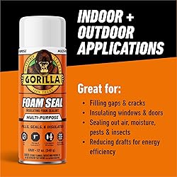 Gorilla Spray Foam Sealant, Light Gray Color, 12