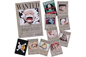 CNMLGB 11 PCS Anime Nika Luffy 3 billion Wanted Bounty Paper Poster Straw Hat Pirates Crew Zoro Sanji Nami Usopp Chopper Robin Franky Brook Jinbei (11×8 in)