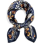 QIUTIMIY 100% Mulberry Silk Scarves for Women Lightweight 21"x21" Square Scarf Small Neckerchief Women Printed Head Wrap