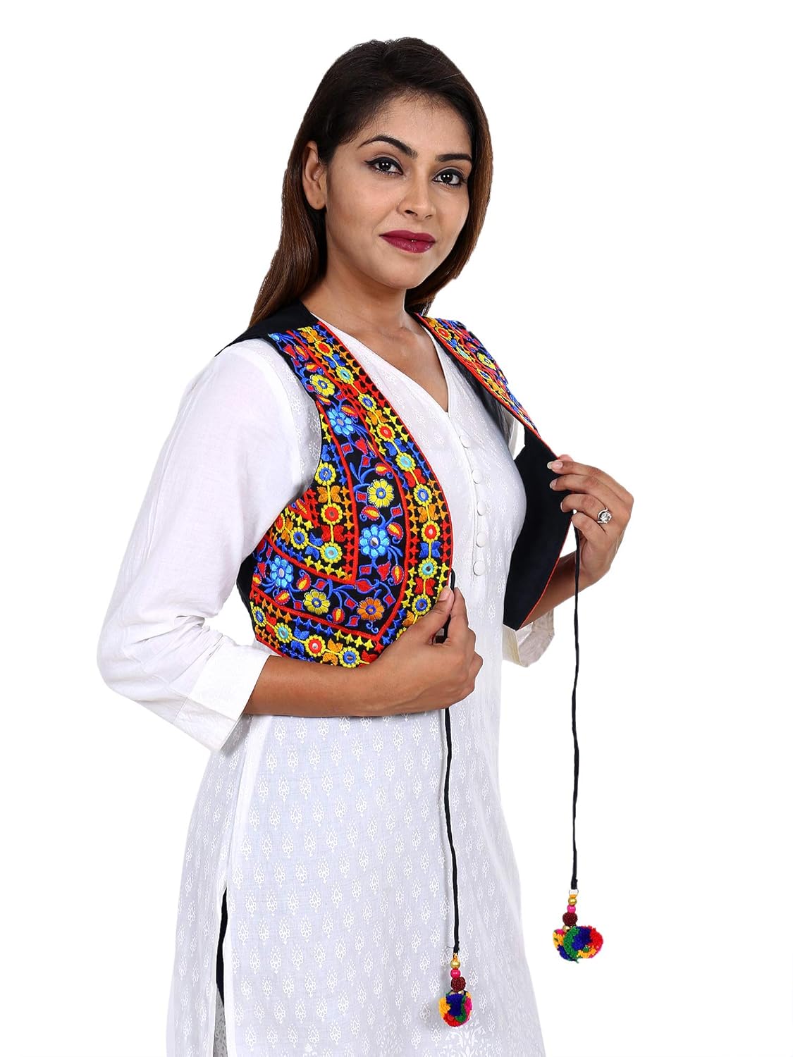 craft trade women's cotton handmade traditional embroiderd short kutchi jacket