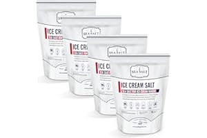 SEA SALT SUPERSTORE Ice Cream Salt - All-Natural Rock Salt for Ice Cream Maker, Universally Compatible with All Ice Cream Makers that Use Rock Salt - Exceptionally High Food-Grade Quality - 20 lbs. (4-Pack, 5 Lb. Bags)