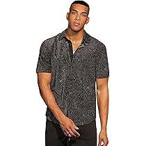 Amazon.com: Verdusa Men's Glitter Button Down Shirt Short