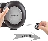 HomRush 30m Retractable Clothes Line, Heavy Duty Wall Mounted, 2 x 15m view 3