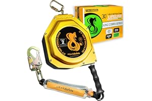 KwikSafety - Charlotte NC - Cobra 30' Leading Edge Self Retracting Lifeline [Lightweight Aluminum] Class 2 Safety Harness Yoyo | Retractable Safety Lanyard | ANSI OSHA Compliant