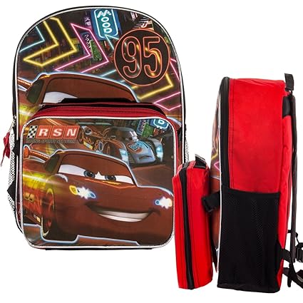 lightning mcqueen backpack and lunchbox