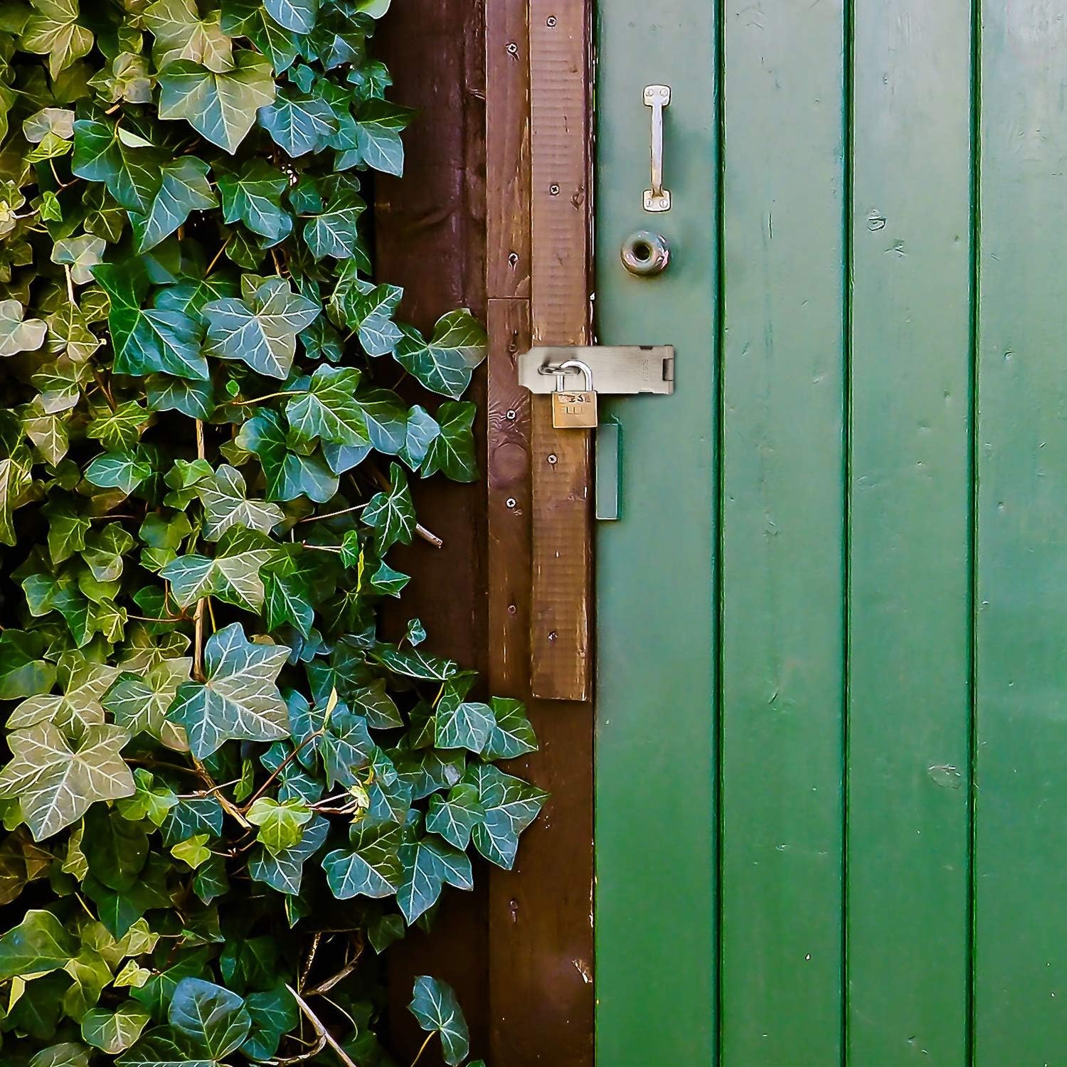 2 PCS 5 Inch Padlock Hasp, KINJOEK Stainless Steel Security Door Clasp Hasp Lock Latch, 2mm Extra Thick Door Gate Bolt Lock with 16 Mounting Screws - - 