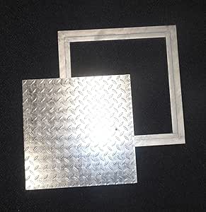 Tapa de pozo de acero galvanizado, chapa estriada, transitable, con