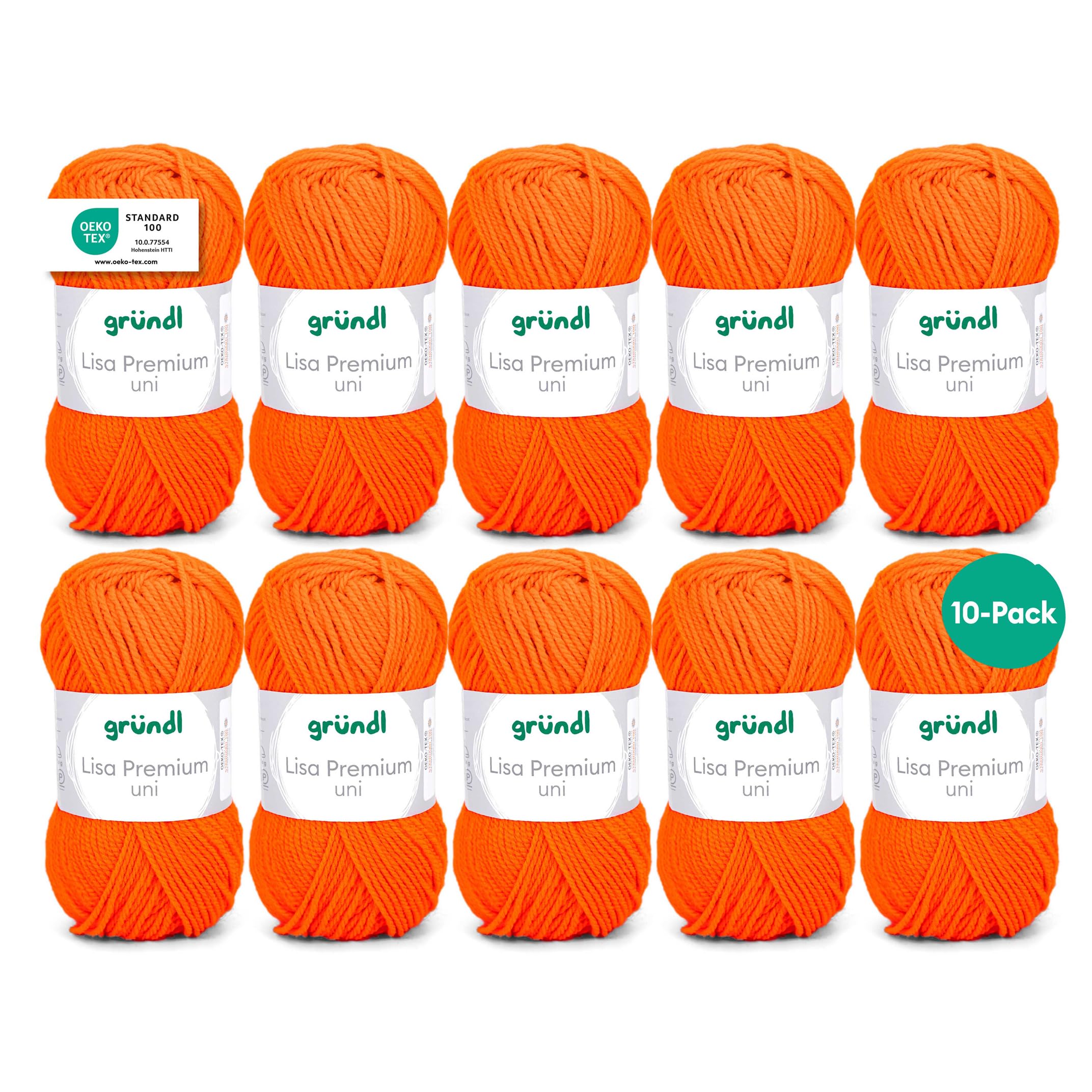 Grundl Lisa Premium uni 50g - neon orange 50 -Pack of 10