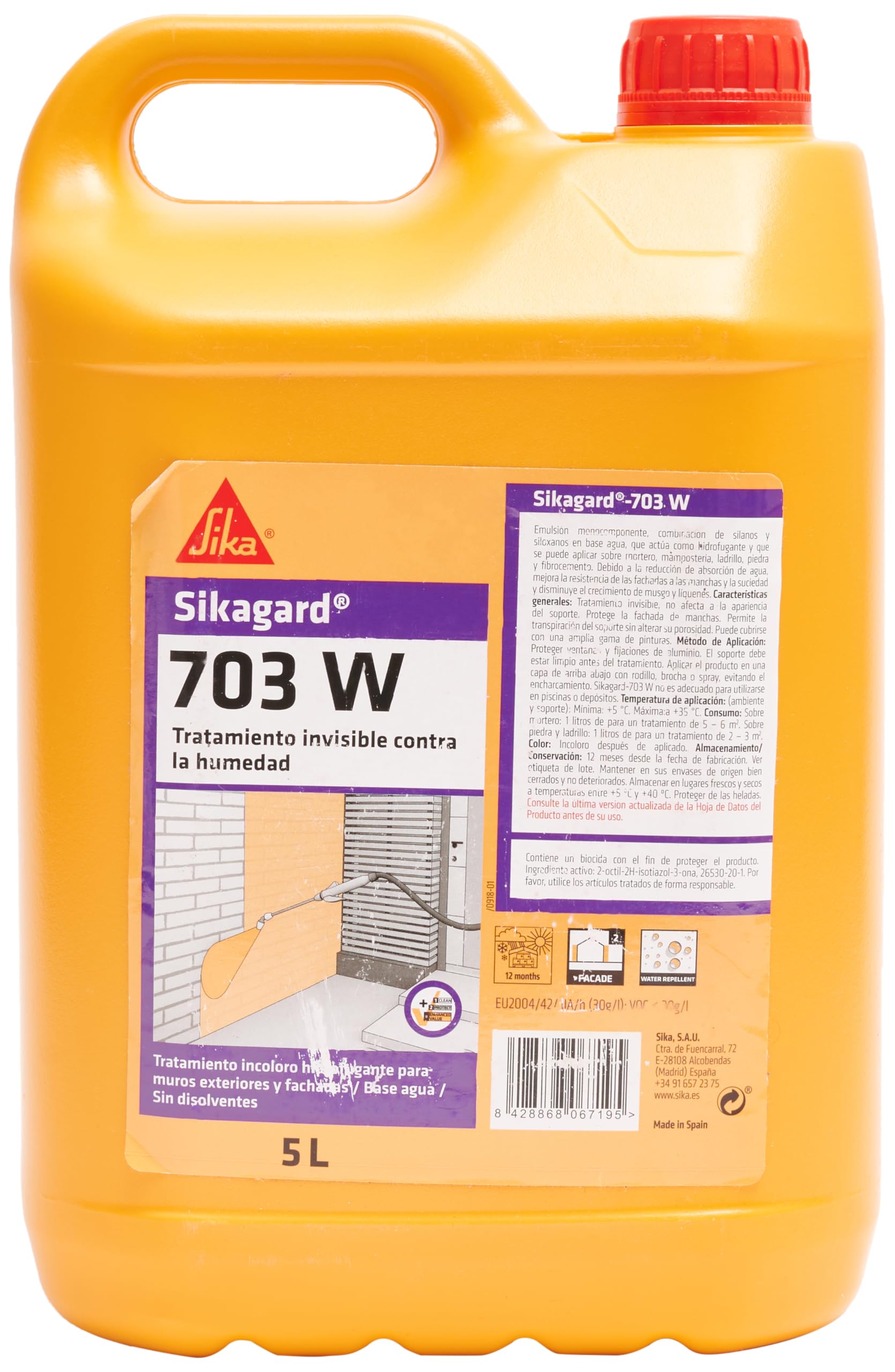Sikaguard 703W Facade Water Repellent and Protection from Water Intake, 118782