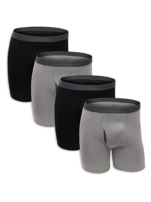 Fruit of the Loom Men's Premium COOLZONE Boxer Briefs, black/Gray (4 Pack), X-Large