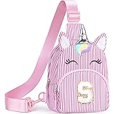 YOOLIFE Fanny Pack Gifts for Girls, Initial Small Sling Bag Pink Crossbody Bag Unicorn Belt Bags, Birthday Gifts for 2 3 4 5 6 7 8 Year Old Girls, Pink (S)