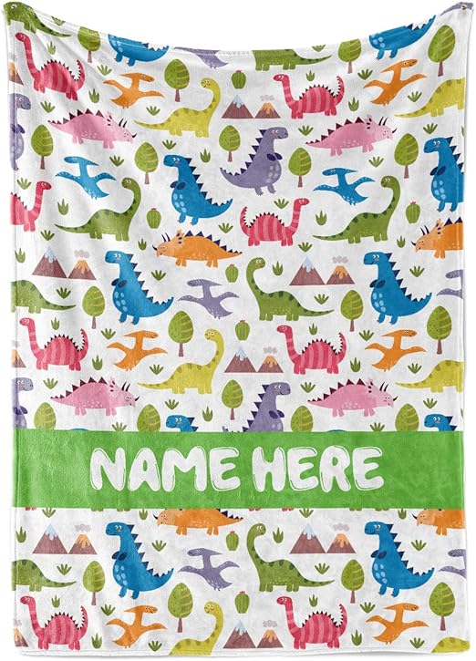 personalised dinosaur blanket