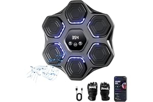 LJINNOVEX Music Boxing Machine, Wall Mounted Boxing Machine for Adults Kids, Bluetooth Smart Boxing Trainer with Boxing Gloves, Electronic Boxing Workout Equipment Target for Home Gym, 9 Modes & 9 Speeds