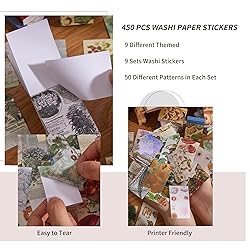 9 Sets 450 Sheets Washi Stickers for