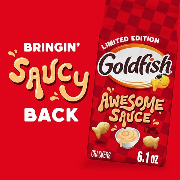 GOLDFISH AWESOME SAUCE FLAVORED CRACKERS, 6.1 OZ BAG