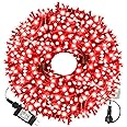 XTF2015 105ft 300 LED Christmas String Lights, End to End Plug 8 Modes Christmas Lights - UL Certified - Outdoor Indoor Fairy Light Christmas Tree, Patio, Garden, Party, Wedding, Holiday (Red)