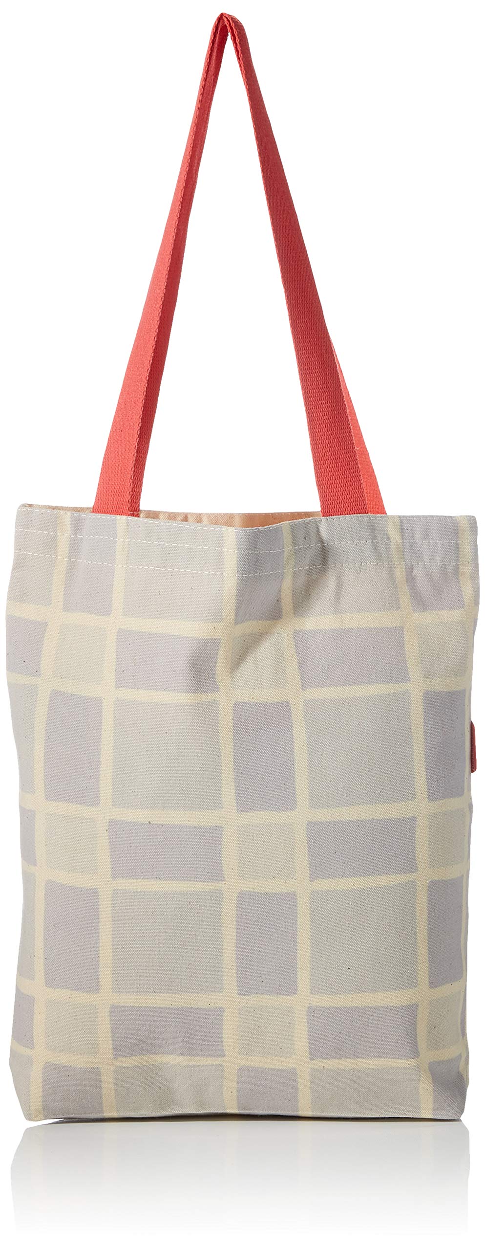 Bonamaison Printed Tote Bag, Reusable Grocery Bag, Shopping Bag, Machine Washable, Foldable, Canvas Cloth Bag with Red Handles, Size: 34x40 Cm
